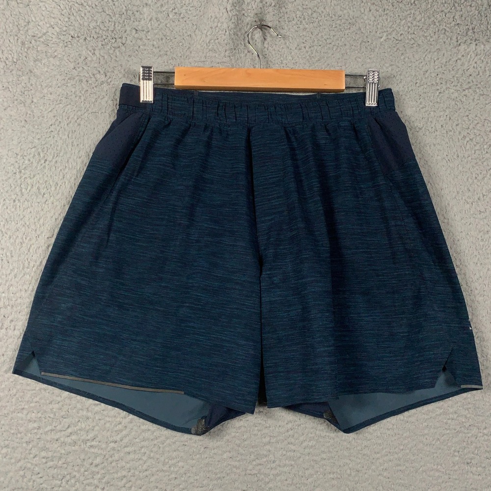 Lululemon Surge Short Lined Men's Medium M Blue Heathered Running Athletic 6"